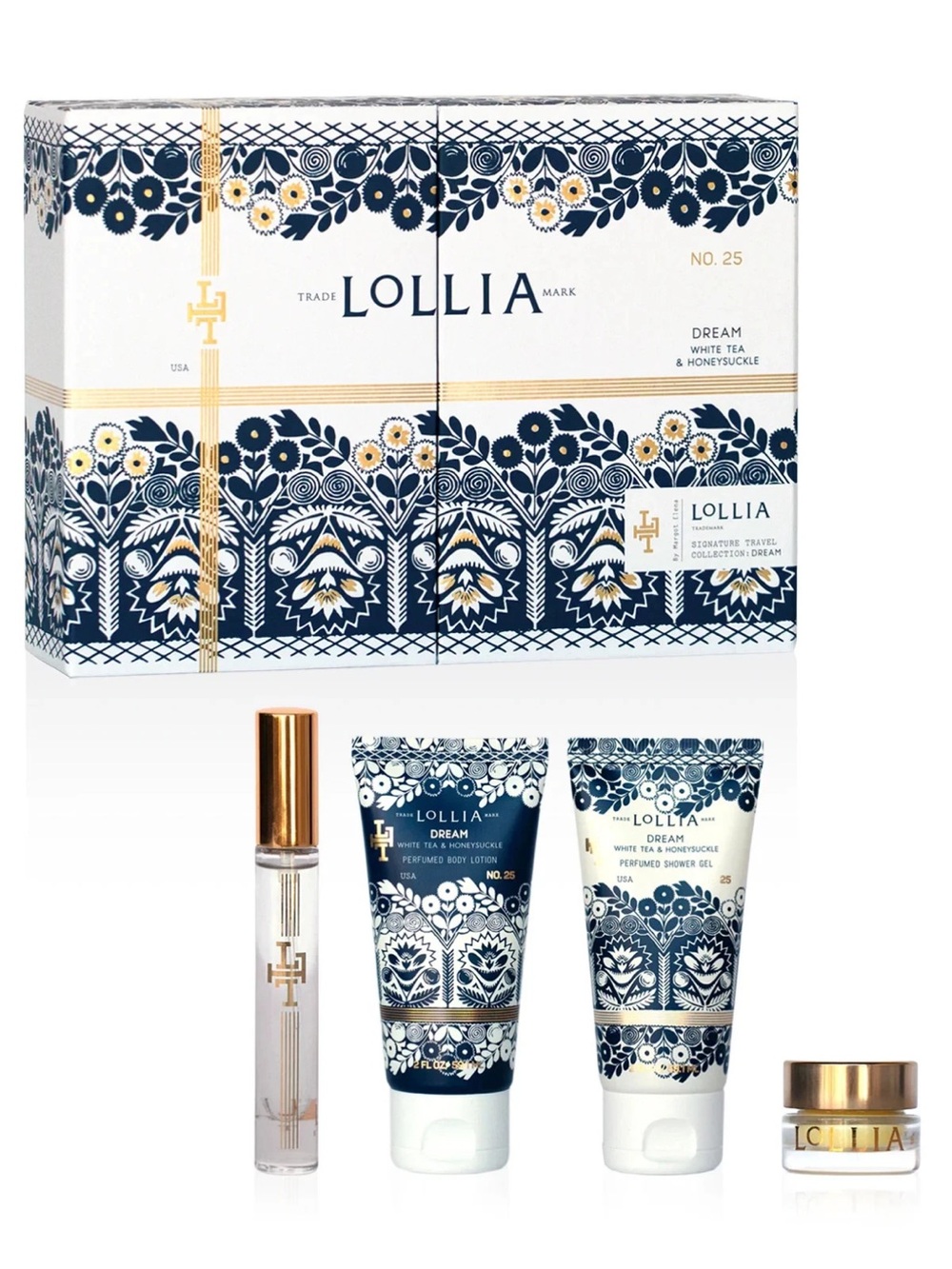 Lollia NO.25 Signature Travel Collection Dream White Tea Honeysuckle Gift Set
